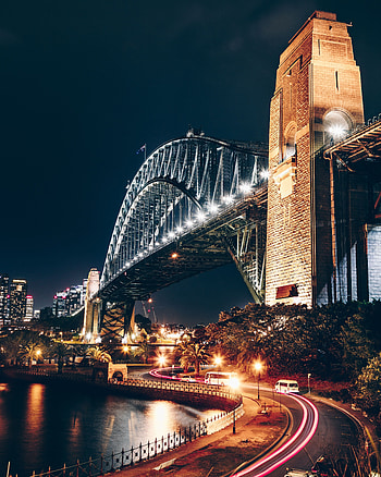Cities, Rivers, Turn, Traffic, Movement, Night City, Bridge HD phone wallpaper