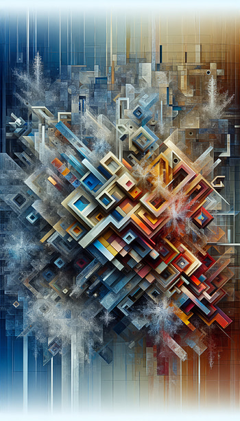 Frosty Abstract Cube Cluster, Abstract, geometry, colorful, Digital Art HD phone wallpaper