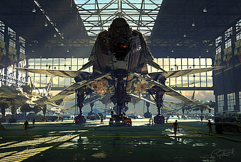 B19 Fleet Hangar , artist, artwork, digital-art, artstation HD wallpaper