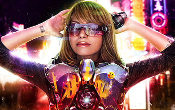Tech Girl, fantasy-girls, tech, digital-art HD wallpaper