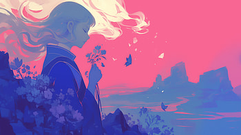 Flower Woman, flower, Anime, anime girl, AI Art HD wallpaper