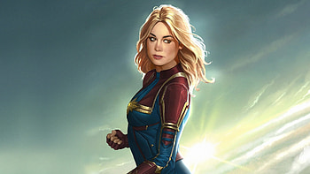 Captain Marvel, fan art, blonde HD wallpaper
