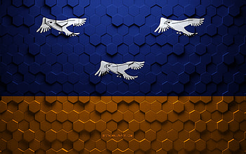 Flag of Arapongas, honeycomb art, Arapongas hexagons flag, Arapongas, 3d hexagons art, Arapongas flag HD wallpaper