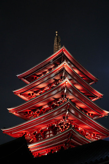 Chinese Temple, pagoda, midnight HD phone wallpaper