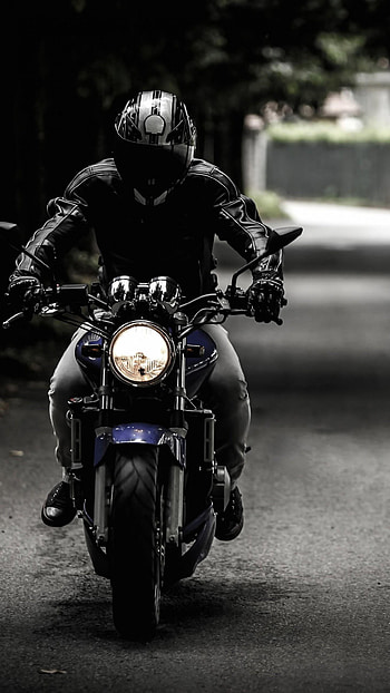 Bike, with biker HD phone wallpaper
