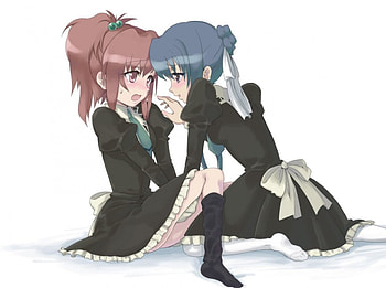 Blushing Tease, Nagisa, Suzumi, Blue Hair, Anime Friends, Tamao Suzumi, Strawberry Panic, Nagisa Aoi, Yuri, Blushing, Big Eyes, Anime Girl, Red Eyes, Anime Couple, Friends, Anime, Aoi, Nervous, Seifuku, Redhead, School Uniform, Tamao, Couple, Red Hair HD wallpaper