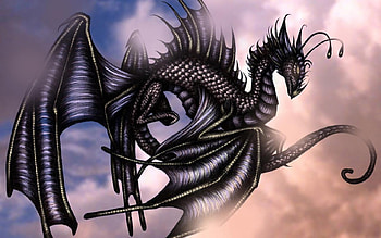 1280 800 14082.jpg, black, fantasy, dragon, clouds, sky HD wallpaper