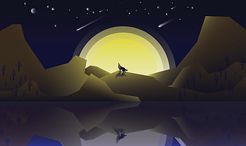 Wolf Howling Minimalist, artist, artwork, wolf, behance, minimalism, behance, digital-art HD wallpaper