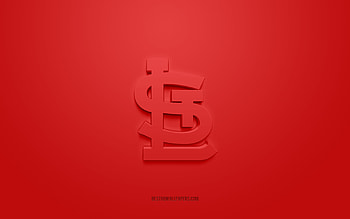 St Louis Cardinals emblem, creative 3D logo, red background, American baseball club, MLB, Missouri, USA, St Louis Cardinals, baseball, St Louis Cardinals insignia HD wallpaper