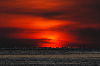 Nature, Sunset, Sea, Twilight, Horizon, Dark, Dusk HD wallpaper