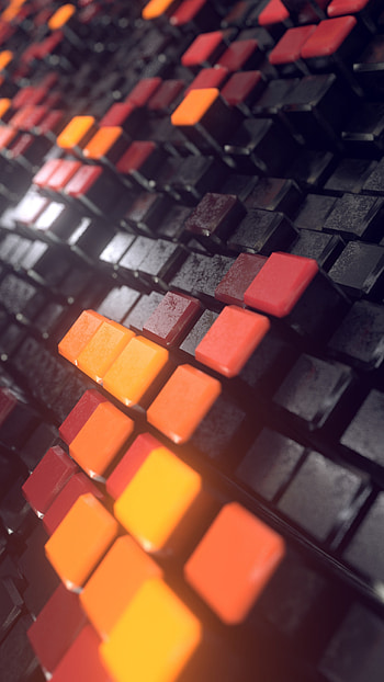 3D cubes, surface, macro HD phone wallpaper