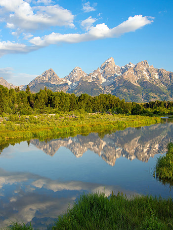 Grand Teton National Park, Stunning nature, Serene lake, Pristine pond HD phone wallpaper