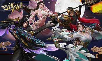 Fantasy game characters, frumusete, moon, fantasy, game, characters, girl, lu jieyun HD wallpaper