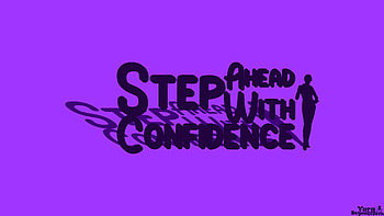Step Ahead, Step With Confidence 2, purple, quote, positive, typography HD wallpaper