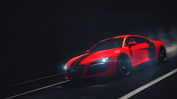 Red Audi R8 Type-42, sports car HD wallpaper