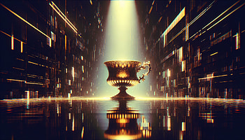 Futuristic Cup in Neon Light, cup, light, digital, Abstract HD wallpaper