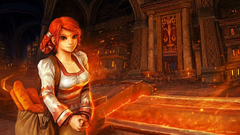 Fantasy Girl, redhead, fantasy, art, woman HD wallpaper