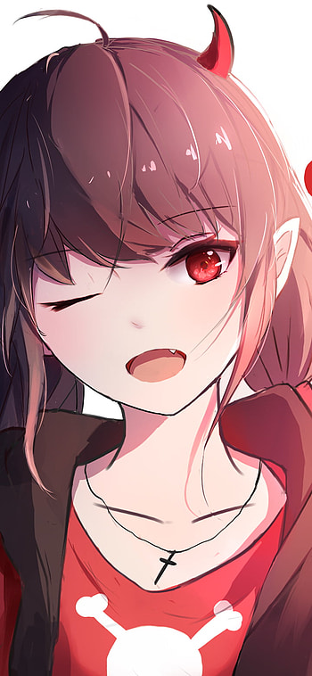 Shimmer girl, red eyes, Anime, girl, anime girl HD phone wallpaper
