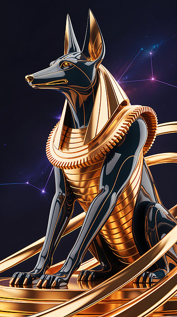 Anubis Elegance: Stunning Egyptian Mythology HD phone wallpaper