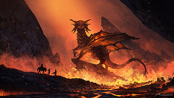 God Of Fire Dragon , dragon, artist, artwork, digital-art, deviantart HD wallpaper
