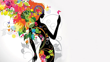 Floral Woman, butterflies, colorful, abstract, fantasy, floral, woman HD wallpaper