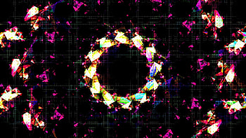 Black, Pink, Yellow, Squares, Circle, Kaleidoscope, Shapes, Abstraction Abstract HD wallpaper