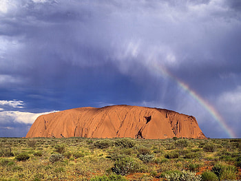 Nature, Clouds, Canyon, Rainbow, Vegetation, After The Rain, Australia HD wallpaper