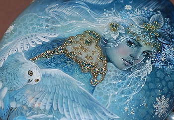 Snow Owl, Abstract, Beautiful, Owl, Snow, Flowers, Woman, Fantasy, Pretty HD wallpaper