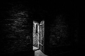 Stone, Bw, Chb, Door HD wallpaper