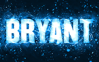 Happy Birtay Bryant, , blue neon lights, Bryant name, creative, Bryant Happy Birtay, Bryant Birtay, popular american male names, with Bryant name, Bryant HD wallpaper