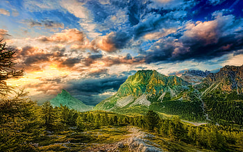 Alps, Italy, cloudy sky, mountains, summer, clouds, R, beautiful nature, Europe HD wallpaper