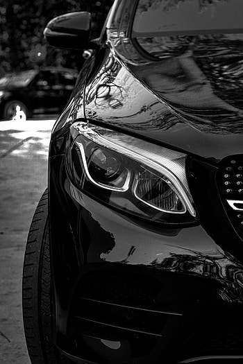 Cars, Car, Front View, Machine, Bw, Chb, Headlight HD phone wallpaper