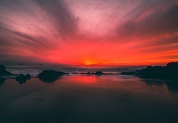Water Body, sunset, beach, nature HD wallpaper