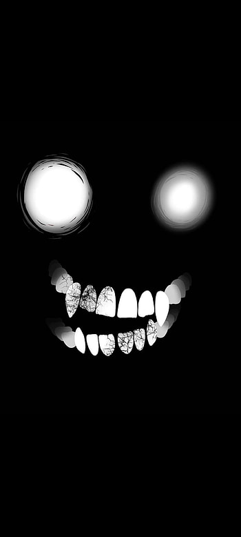 pantalla negra, blanco, circulo, ojos HD phone wallpaper