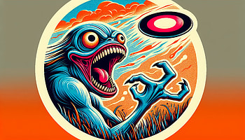 Frisbee Frenzy Creature, frisbee, monster, vinyl, illustration, fantasy HD wallpaper