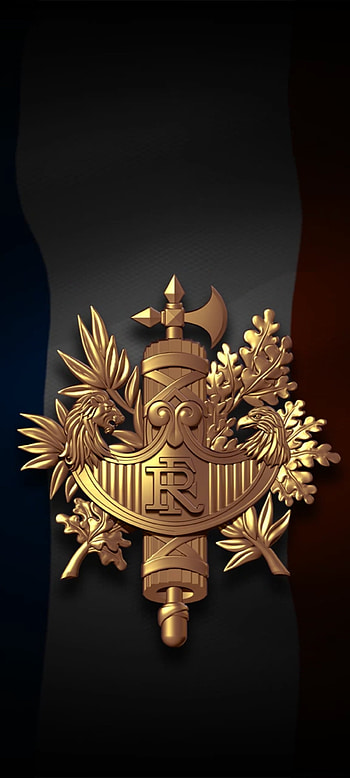 Golden France, gold, badge, shield, flag, logo HD phone wallpaper