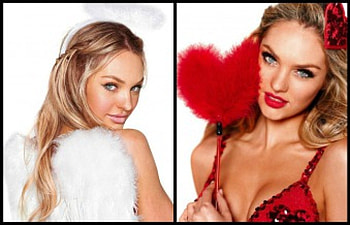 Candice Swanepoel, wings, white, model, blue eyes, blonde, girl, angel, beauty, woman, cehenot, collage, feather, red, heart HD wallpaper