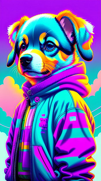 Dog colorful, AI Art HD phone wallpaper