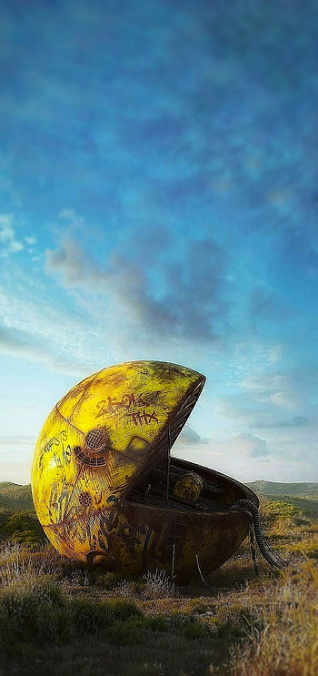 Ruined pac man, dystopian, future, pac man HD phone wallpaper