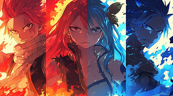 Fairy Tail : Natsu, Erza, and Zeref, Anime, Fairy Tail, Natsu Dragneel, Erza Scarlet, Zeref Dragneel HD wallpaper