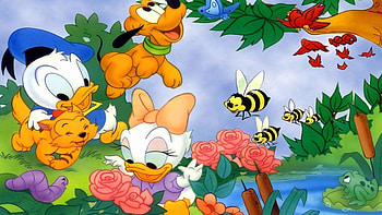 Donald Duck, Daisy Duck, Pluto, Character HD wallpaper