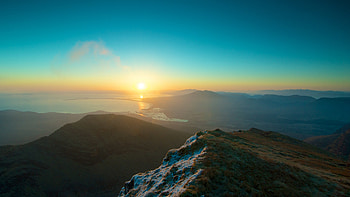 Preview mountains, sky, sunset, peaks HD wallpaper