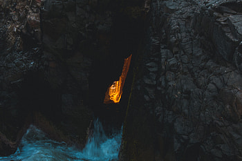Water, Dark, Shine, Light, Cave, Slit HD wallpaper