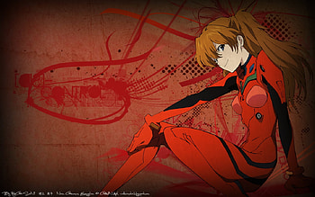 Asuka - NGE, evangelion, red, nge, neon genesis evangelion, asuka langley HD wallpaper