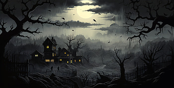 Dark AI Art: Haunting Nightfall in, AI Art, artistic, dark HD wallpaper
