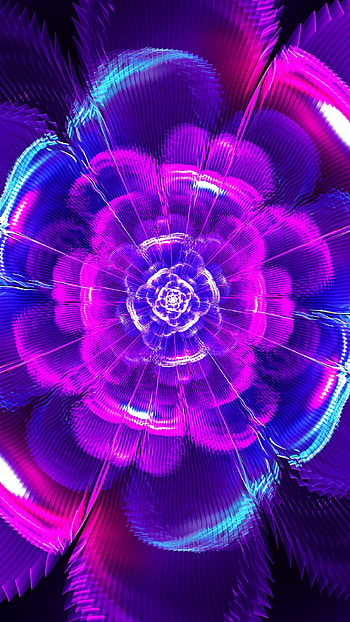 Fractal, pink flower, abstract HD phone wallpaper