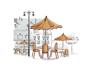 Miscellanea, Miscellaneous, Chairs, Tables, Umbrellas, Coffee Tables, Street Cafe HD wallpaper