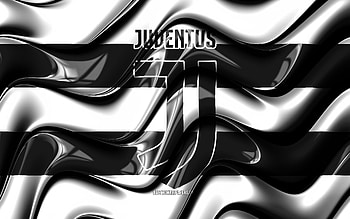Juventus flag, , white and black 3D waves, Serie A, italian football club, Juve, football, Juventus logo, soccer, Juventus FC HD wallpaper