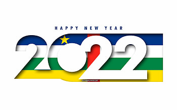 Happy New Year 2022 Central African Republic, white background, Central African Republic 2022, Central African Republic 2022 New Year, 2022 concepts, Central African Republic, Flag of Central African Republic HD wallpaper