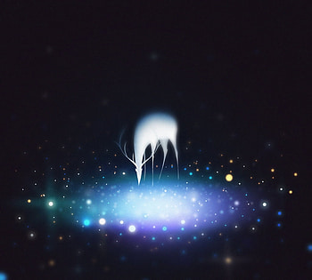 Deer, white, black, fantasy, cerb, guihuahuzi, luminos HD wallpaper